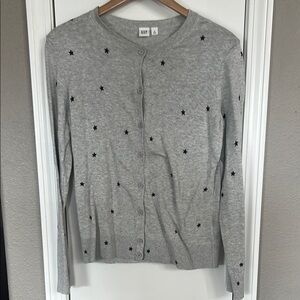 GAP Grey Cardigan with Star Pattern